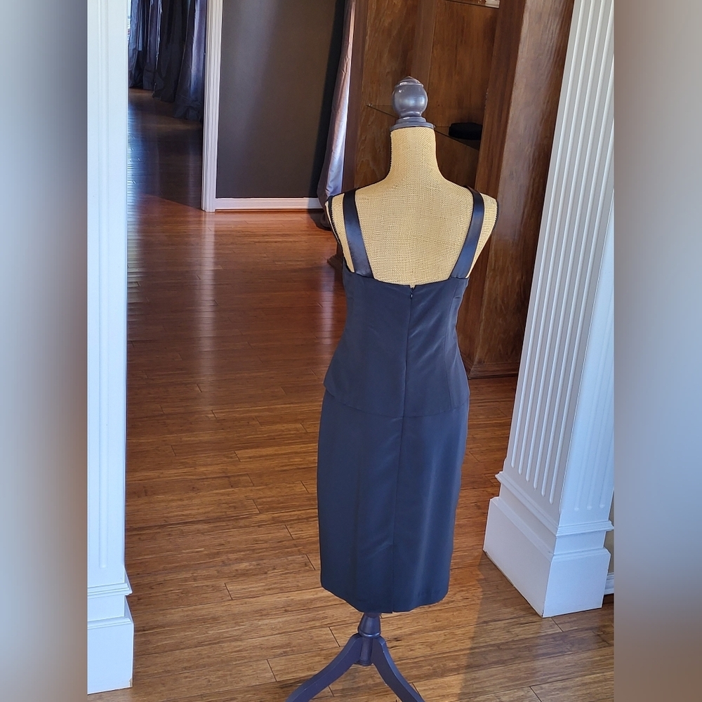 R & M Richards Black Jacket Dress Beaded Lapel Size 8 - Picture 8 of 14